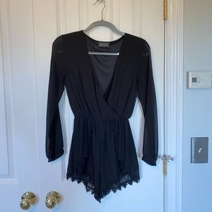 Black long sleeve romper